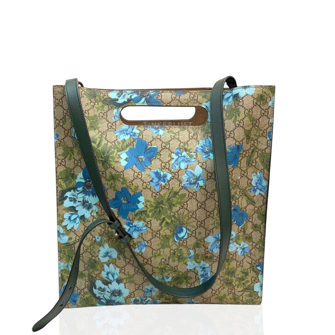 tas sling bag Gucci GG Supreme Floral Blosoom Dark Green Shopper Sling Bag Tinkerlust